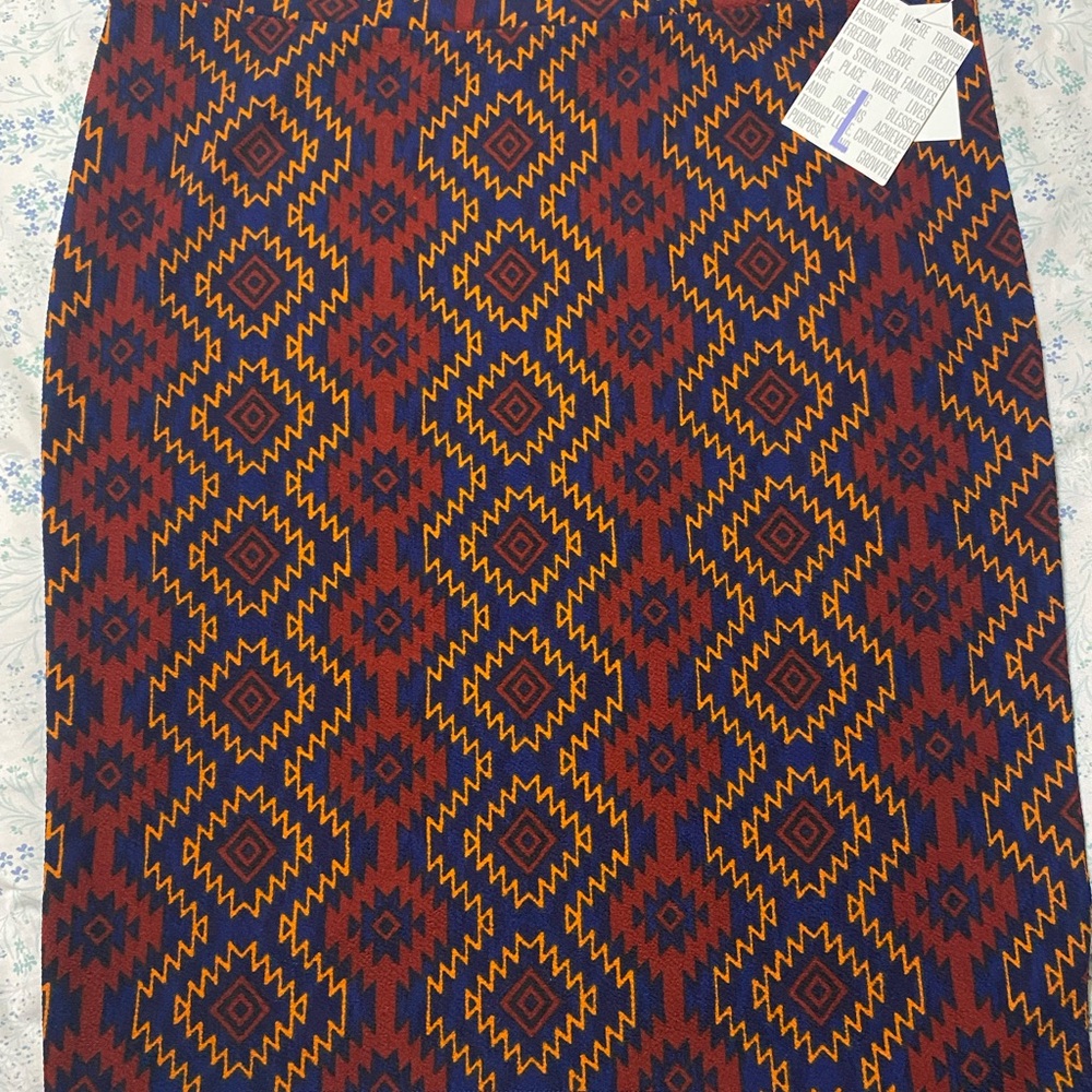 LuLaRoe Red and Black Midi Pencil Skirt Casual